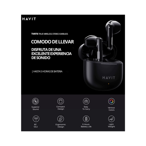 Audifono Havit TW976 TWS Earbuds