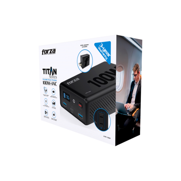 dbff9d_0ff510ecb8404aa78809bf6df731c575mv2.png Estacion de Poder Portatil Forza TITAN FPP-T100 100W-1AC