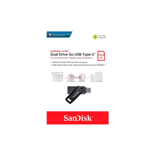Pendrive 256GB Sandisk dual drive go USB tipo C
