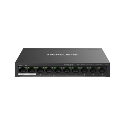 Switch Mercusys MS110P 2 Ptos + 8 Ptos PoE+ 10/100Mbps