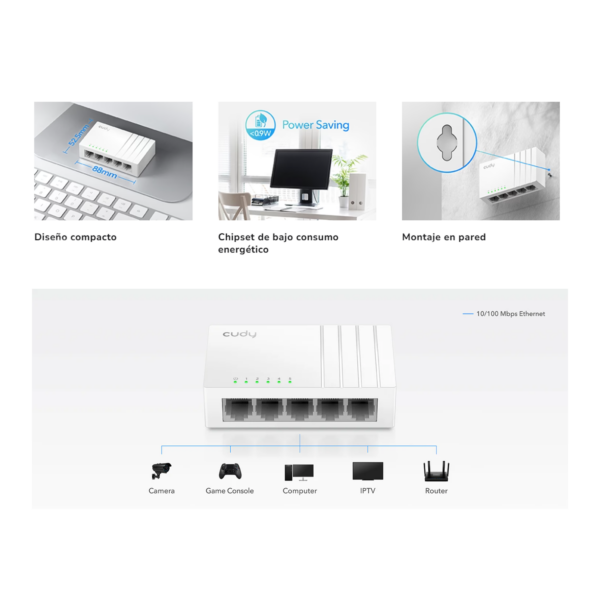 Switch Cudy 5 Puertos FS105D 10/100 Mbps