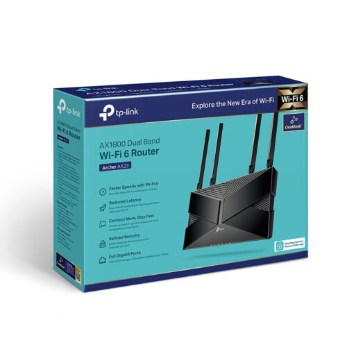 dbff9d_6105b40de2de48e8a92fe86bab8ae463mv2.jpg Router Tp-Link AX23 Ax1800 Dual band Gigabit Wi-Fi 6