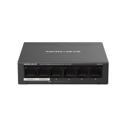 Switch Mercusys 6 Puertos MS106LP 10/100 Mbps Desk 4 Puertos+ PoE