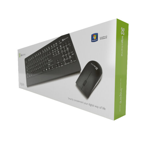 Combo Teclado Y Mouse Klip Xtreme Kck-265e Inspire Inalambrico Black