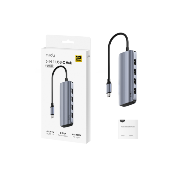 Hub Cudy UH500 Tipo C 6 en 1