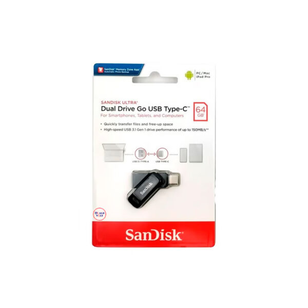 Pendrive 64GB Sandisk Dual Drive Go USB tipo C