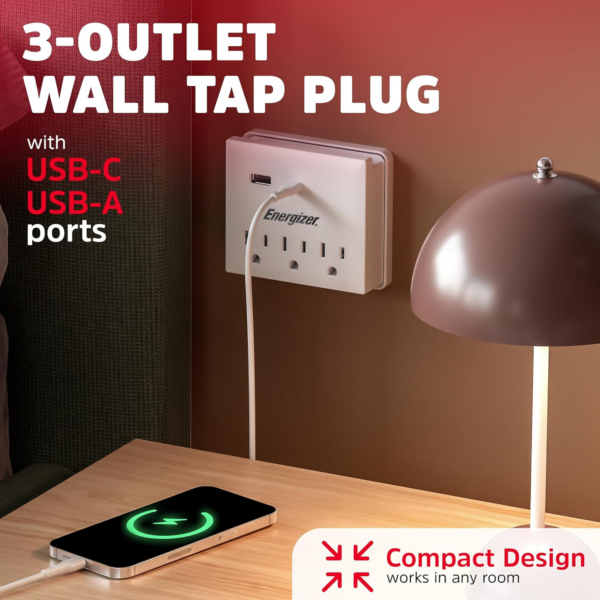 dbff9d_a118780bb1bb4ff78030279f0780099fmv2.png Regleta Energizer 3 Tomas + 2 Puertos - USB A + USB C - YB-203-2U-P