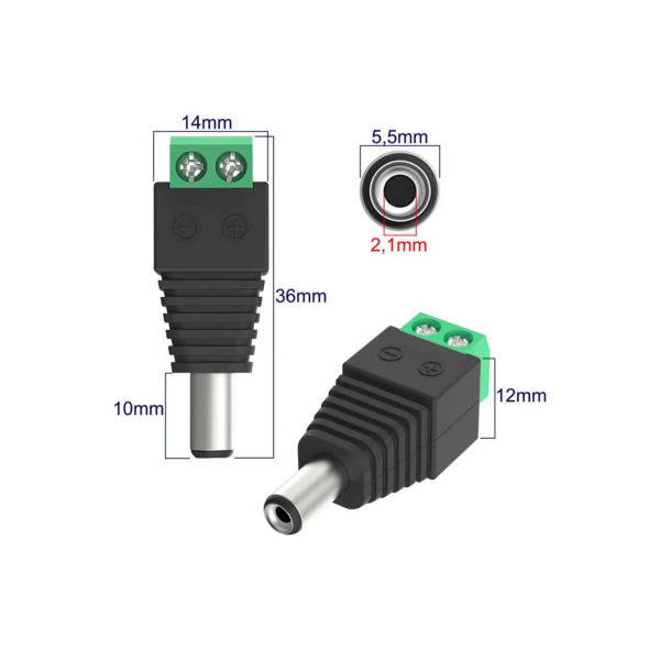 Adaptador DC (Par) Macho - Hembra