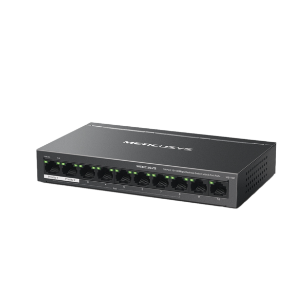 dbff9d_d58f31a5c41e41b69d80f9f9ed8599e2mv2.png Switch Mercusys MS110P 2 Ptos + 8 Ptos PoE+ 10/100Mbps