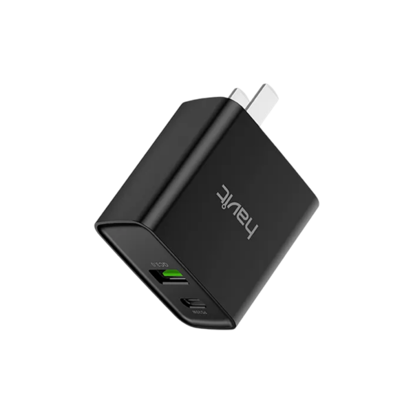 dbff9d_ddde0df1c1334e57bb7833002eceb55bmv2.png Cargador Havit UC111 Pro 20W Fast Charger USB-A y USB-C