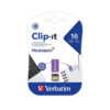 Pendrive 16GB Verbatim Clip-it 2.0 Violeta