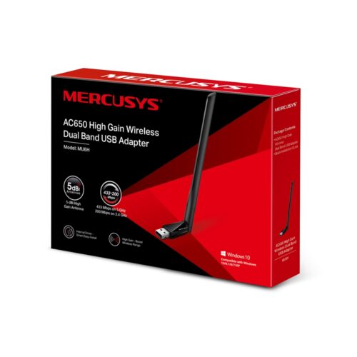 Receptor WiFi USB Mercusys MU6H AC650 Dual Band