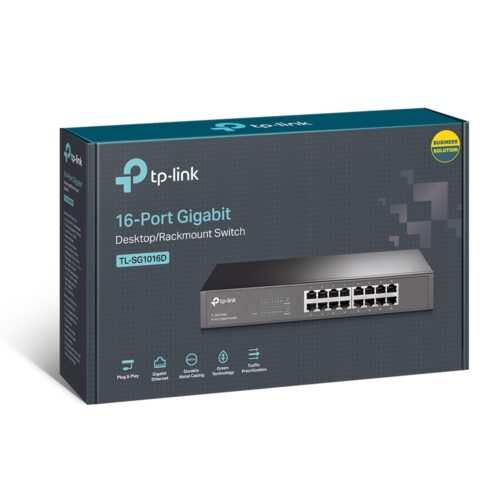 Switch Tp-Link 16 Puertos TL-SG1016D Gigabit Rackmount / Desk